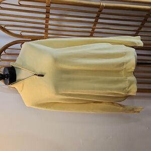 Club Room Estate Merino 100% merino wool Butter yellow 1/4 zip pullover sweater